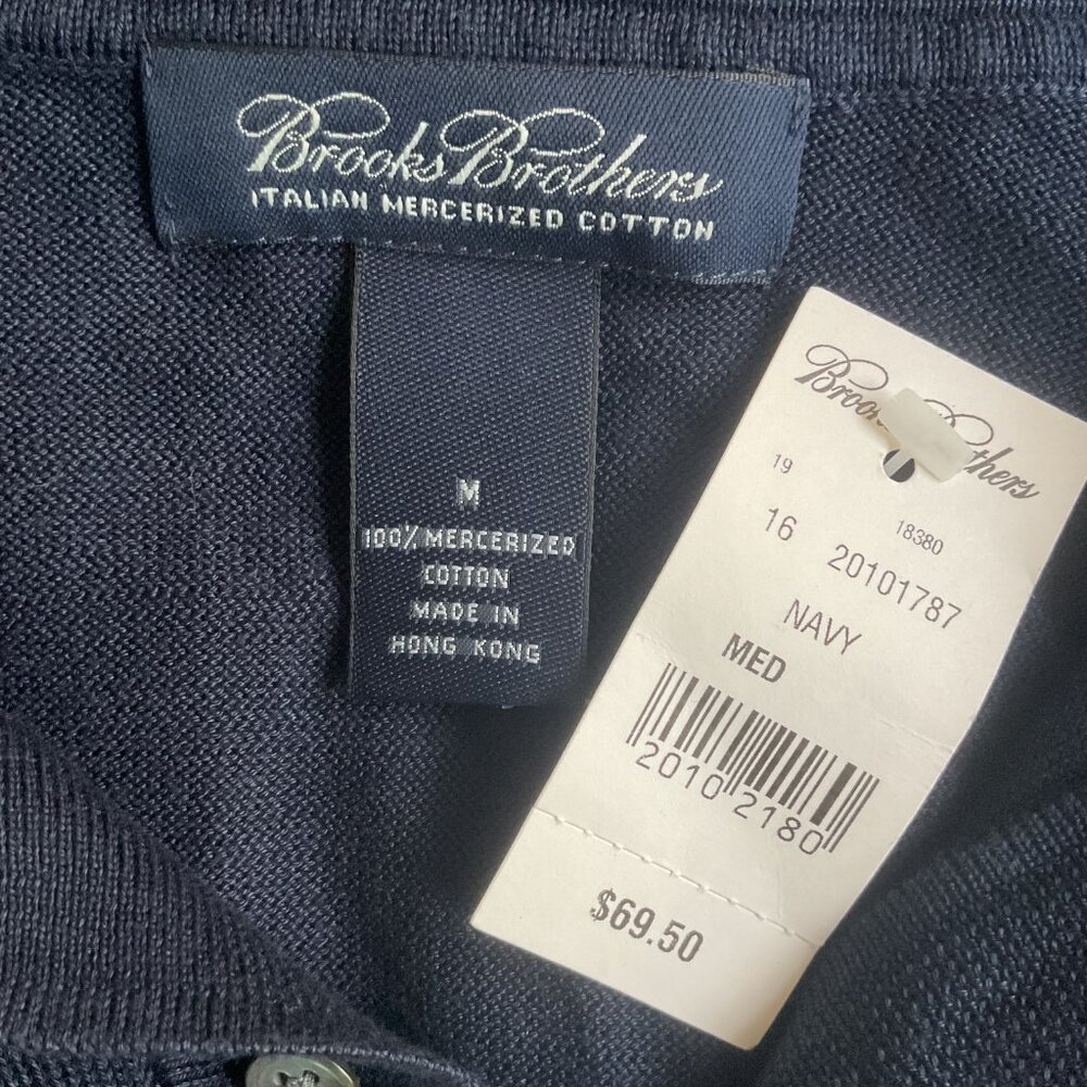 NWT Brooks Brothers Mercerized Cotton Polo Sweater - Picture 4 of 5